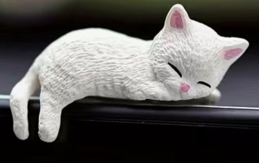 Cute Cat Mini Decor Set of 4 – Car Dashboard, Desk & Computer Cartoon Figurines