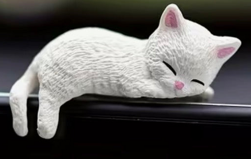 Cute Cat Mini Decor Set of 4 – Car Dashboard, Desk & Computer Cartoon Figurines